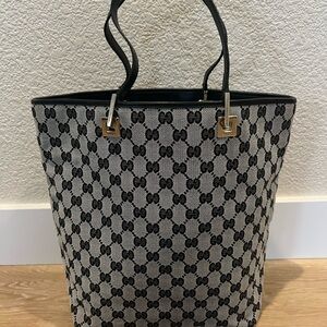 GUCCI White GG Canvas Tote Bag